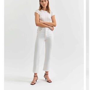 Daze white cropped jeans